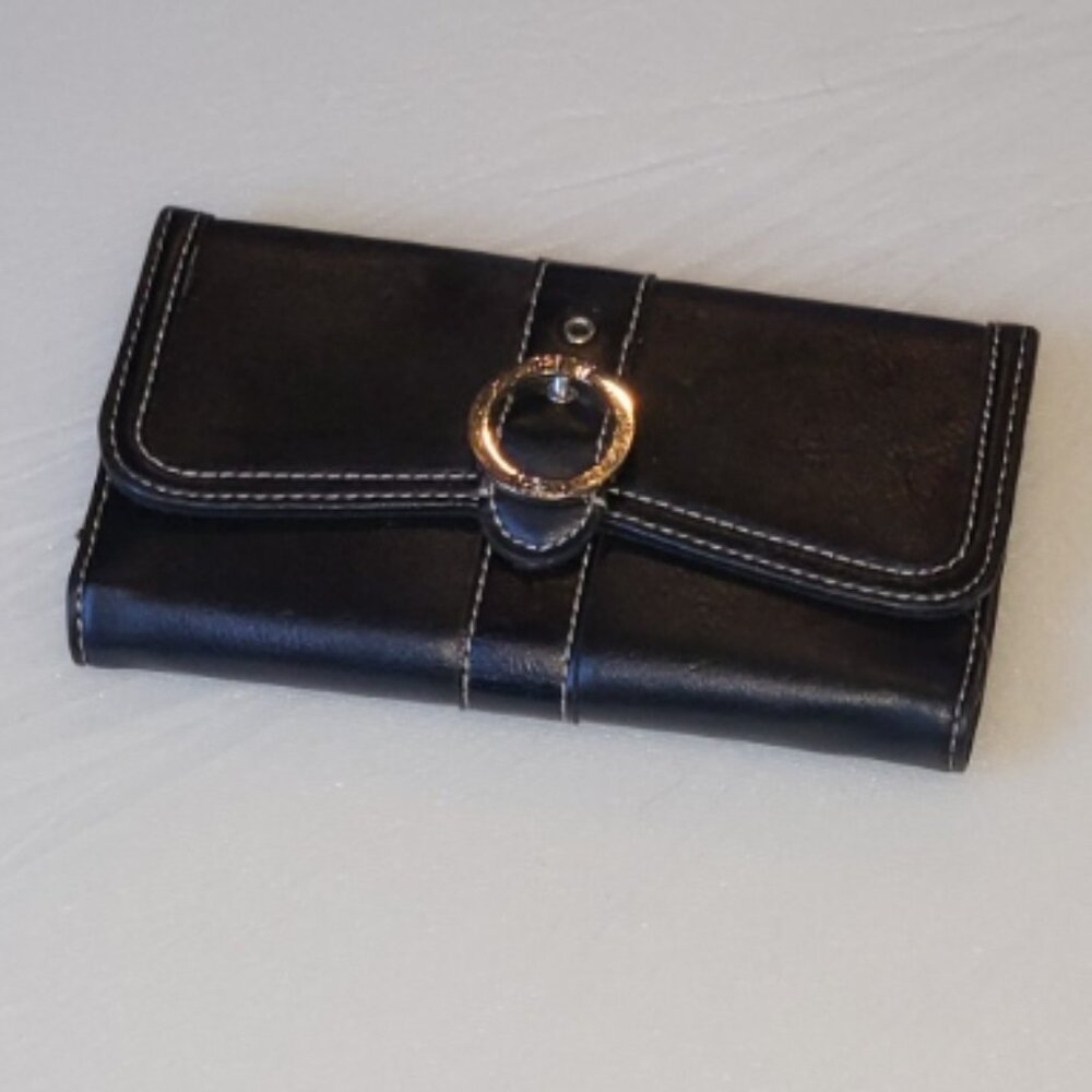 Liz Claiborne Liz and Co Women's Black Trifold Wallet Classic Normcore Organizer